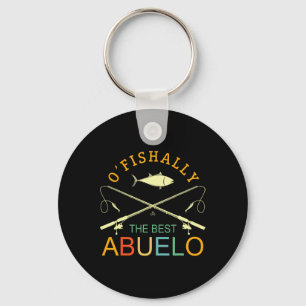 Ofishally The Best Abuelo Vintage Fishing Grandpa  Key Ring
