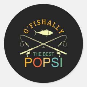 Ofishally The Best Popsi Vintage Fishing Grandpa Classic Round Sticker