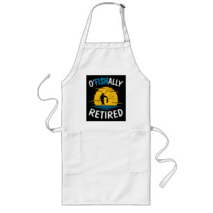 Ofishially Retired Plan Fishing Fisherman Long Apron
