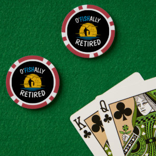 Ofishially Retired Plan Fishing Fisherman Poker Chips