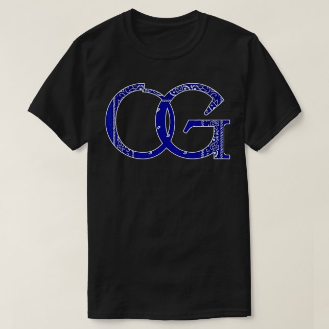OG Blue bandanna print Mens Original Gangster Long T-Shirt (Design Front)