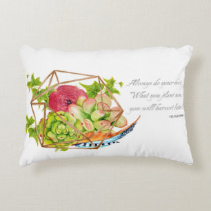 Og Mandino Quote Succulents Decorative Cushion