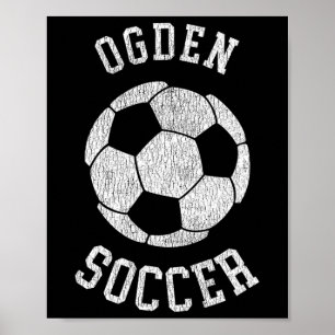Ogden Soccer Retro Distressed 90's Vintage Poster