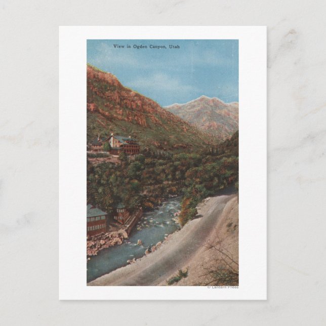 Ogden, Utah - Ogden Canyon View & River Postcard (Front)