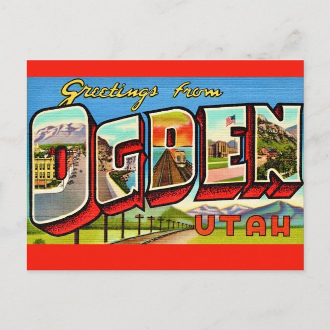 Ogden Utah Retro Postcard (Front)
