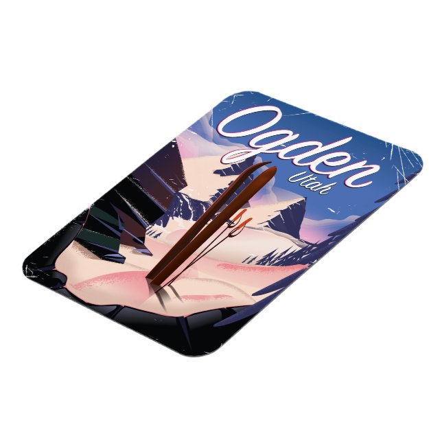 ogden, Utah Ski poster Magnet (Left Side)