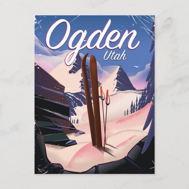 ogden, Utah Ski poster Postcard (Front)