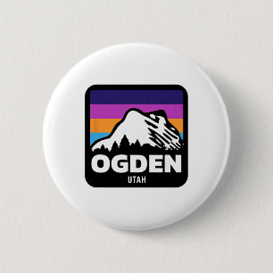 Ogden Utah Skiing Snowboarding Family Ski Trip 6 Cm Round Badge