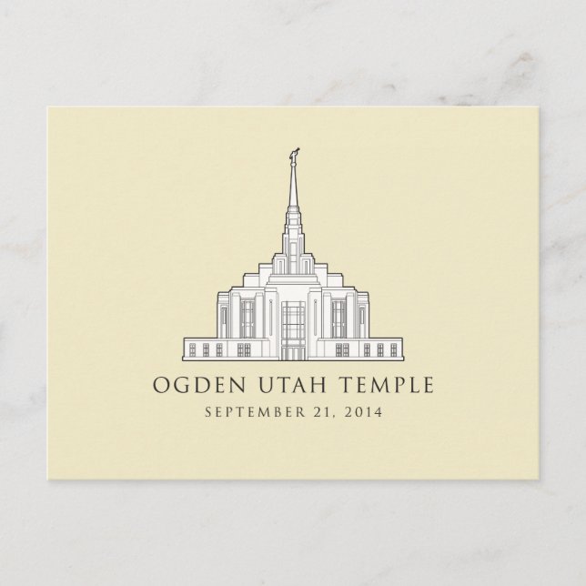 Ogden Utah Temple. Sept 21, 2014. post card (Front)