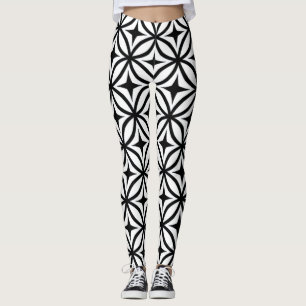 Ogee and Star Repeat Pattern Leggings