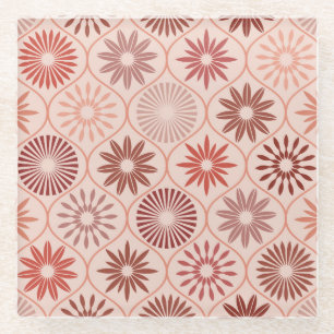 Ogee Boho flowers Glass Coaster