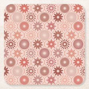 Ogee Boho flowers Square Paper Coaster