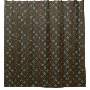 Ogee Flower Trellis brown Shower Curtain