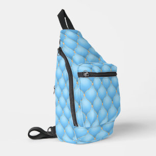 Ogee Gold Diamond Tufted Gemstone Sky Blue Sling Bag