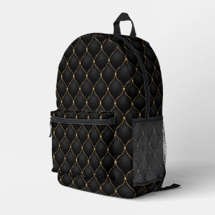Ogee Gold Diamonds Tufted Black Backpack