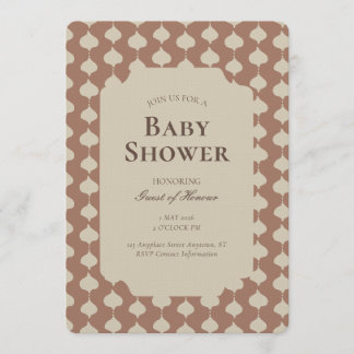 Ogee Stripe Geometric Gender Neutral Beige Brown Invitation