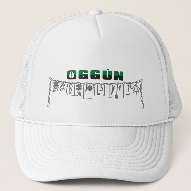 Oggun trucker hat, all white trucker hat (Front)