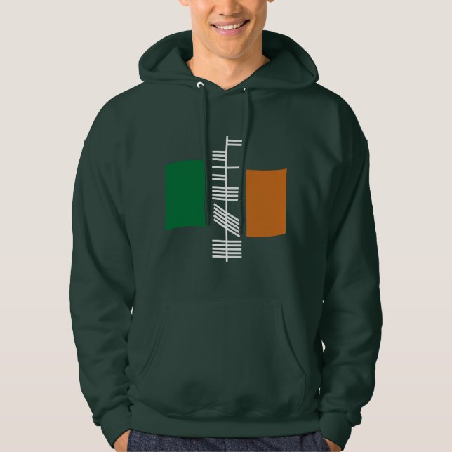 Ogham text "Ireland"  Hoodie (Front)