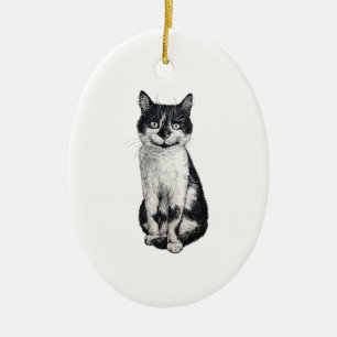 Ogie the cat ceramic ornament