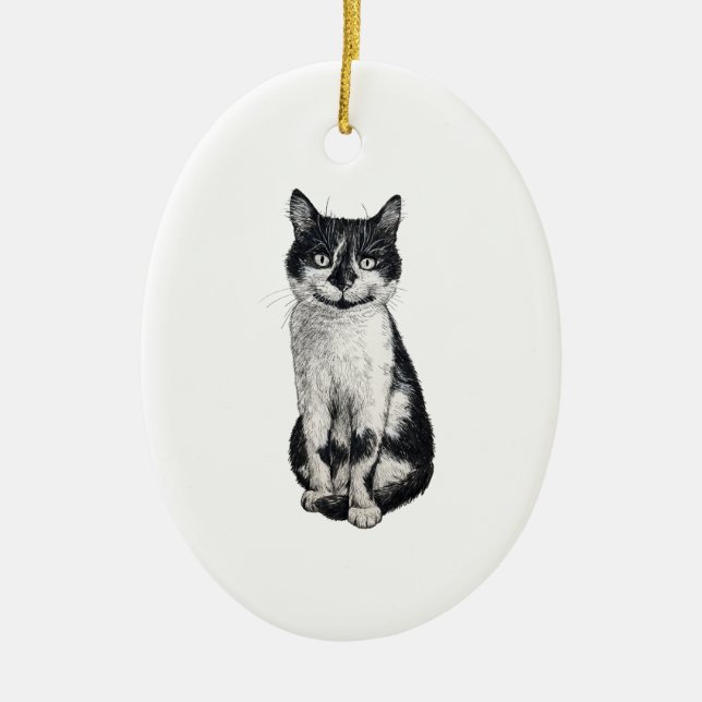 Ogie the cat ceramic ornament (Front)