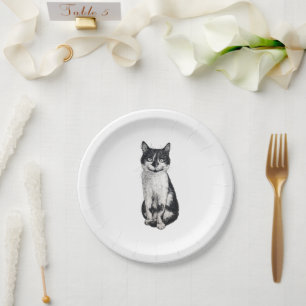 Ogie the cat paper plate