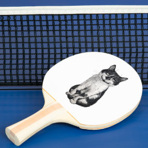 Ogie the cat ping pong paddle