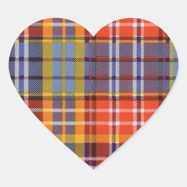 Ogilvie clan Plaid Scottish tartan Heart Sticker (Front)