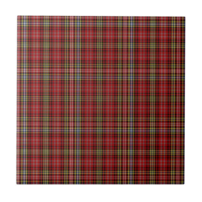 Ogilvy Clan Hunting Tartan Plaid Ceramic Tile (Front)