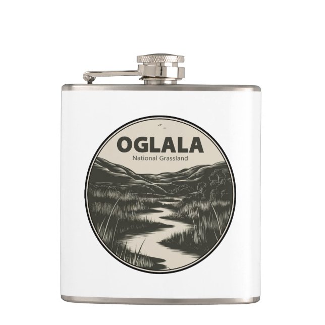 Oglala National Grassland Nebraska Stream Hip Flask (Front)