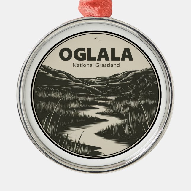 Oglala National Grassland Nebraska Stream Metal Ornament (Front)
