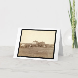 Oglala School & Indian Camp Pine Ridge SD 1891 Card