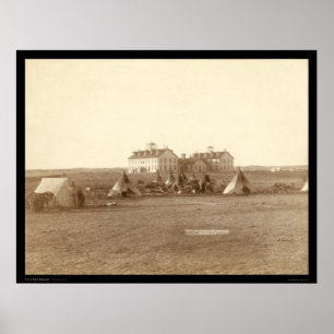 Oglala School & Indian Camp Pine Ridge SD 1891 Poster