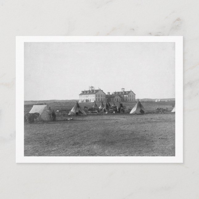 Oglala Tipi in front of US School for Indians Postcard (Front)