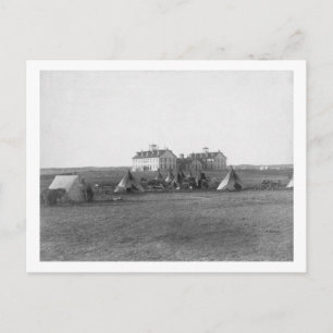 Oglala Tipi in front of US School for Indians Postcard
