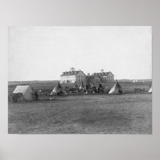 Oglala Tipi in front of US School for Indians Poster (Front)