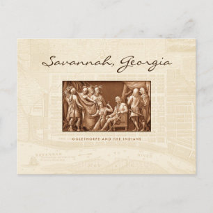 Oglethorpe and the Indians Postcard