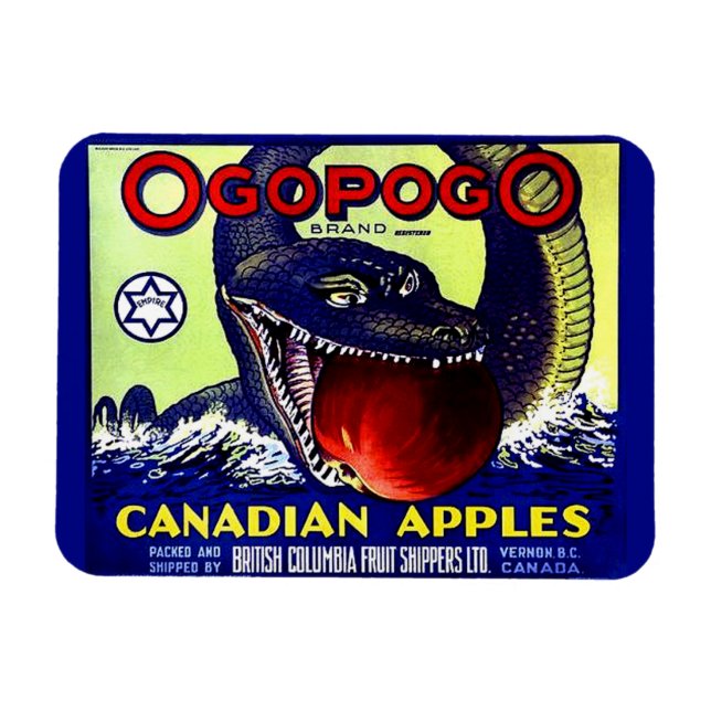 Ogopogo Canadian apples fruit crate label Magnet (Horizontal)