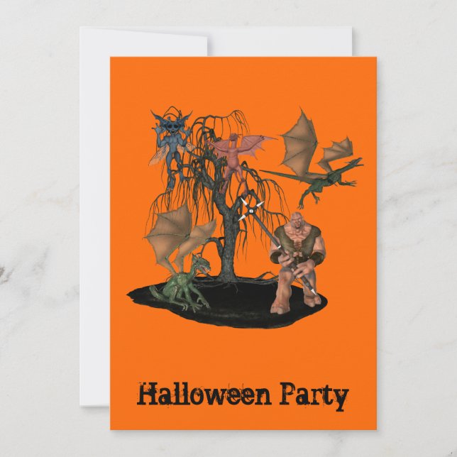 Ogre Goblins Monsters Halloween Invitation (Front)
