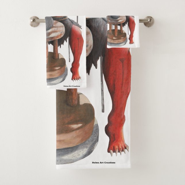 Ogre Making Japanese Pottery Fantasy Bath Towels (Insitu)