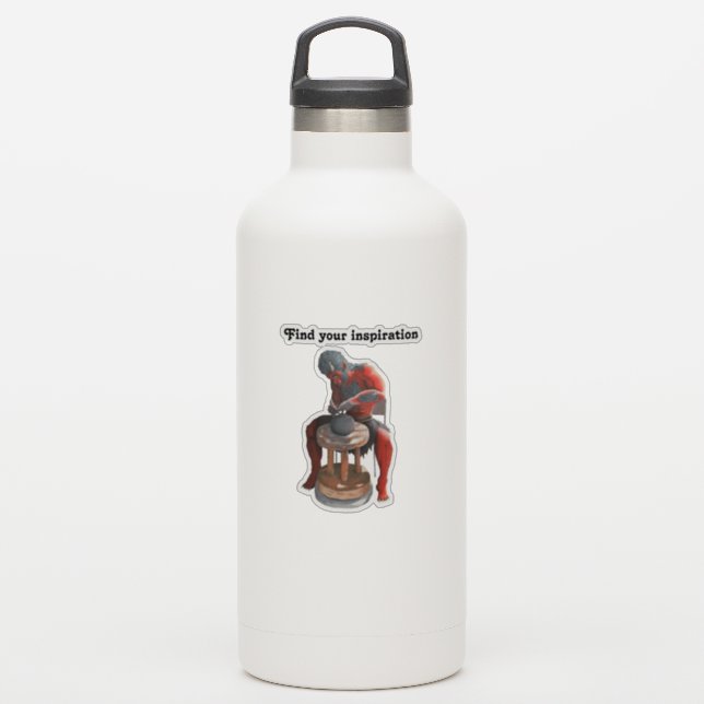 Ogre Potter Crafting Pottery Fantasy Art Sticker (Waterbottle)