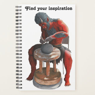 Ogre Potter Using Pottery Wheel Fantasy Planner