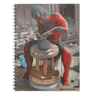 Ogre Using Pottery Wheel Fantasy Spiral Notebook