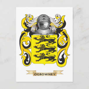 O'Growney Coat of Arms (Family Crest) Postcard