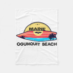 Ogunquit Beach Maine Surfboard Beach Surfing Fleece Blanket
