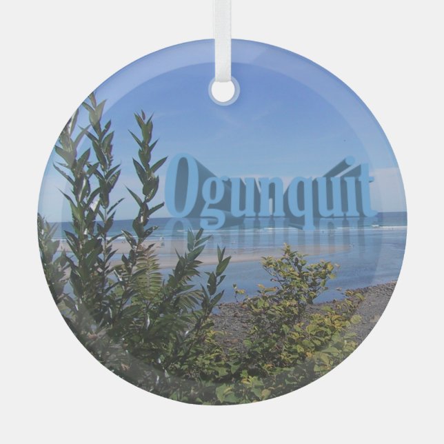 Ogunquit,Maine  Glass Tree Decoration (Front)