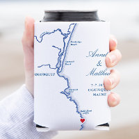 Ogunquit Maine Map Wedding Favour Drink