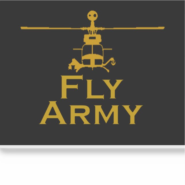 OH58D Frontal View Fly Army Sticker  (Front)