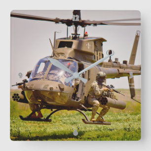 OH-58D KIOWA SQUARE WALL CLOCK