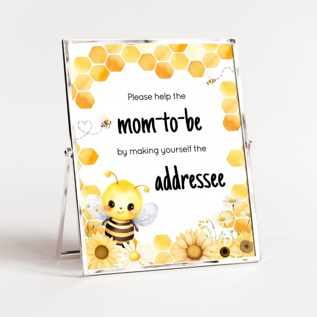 Oh Babee Bee Baby Shower Envelope Station Poster (Oh Babee Baby Shower Envelope Station Sign)