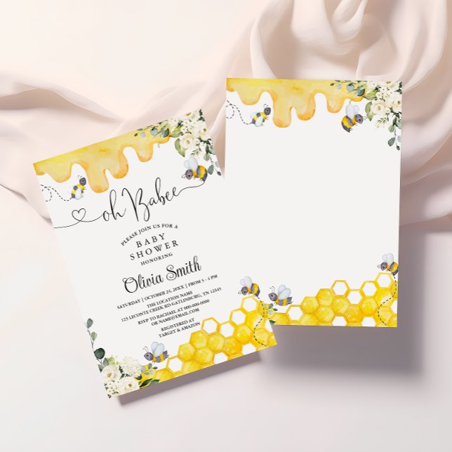 Oh BaBee Bee Baby Shower Invitation (Creator Uploaded)